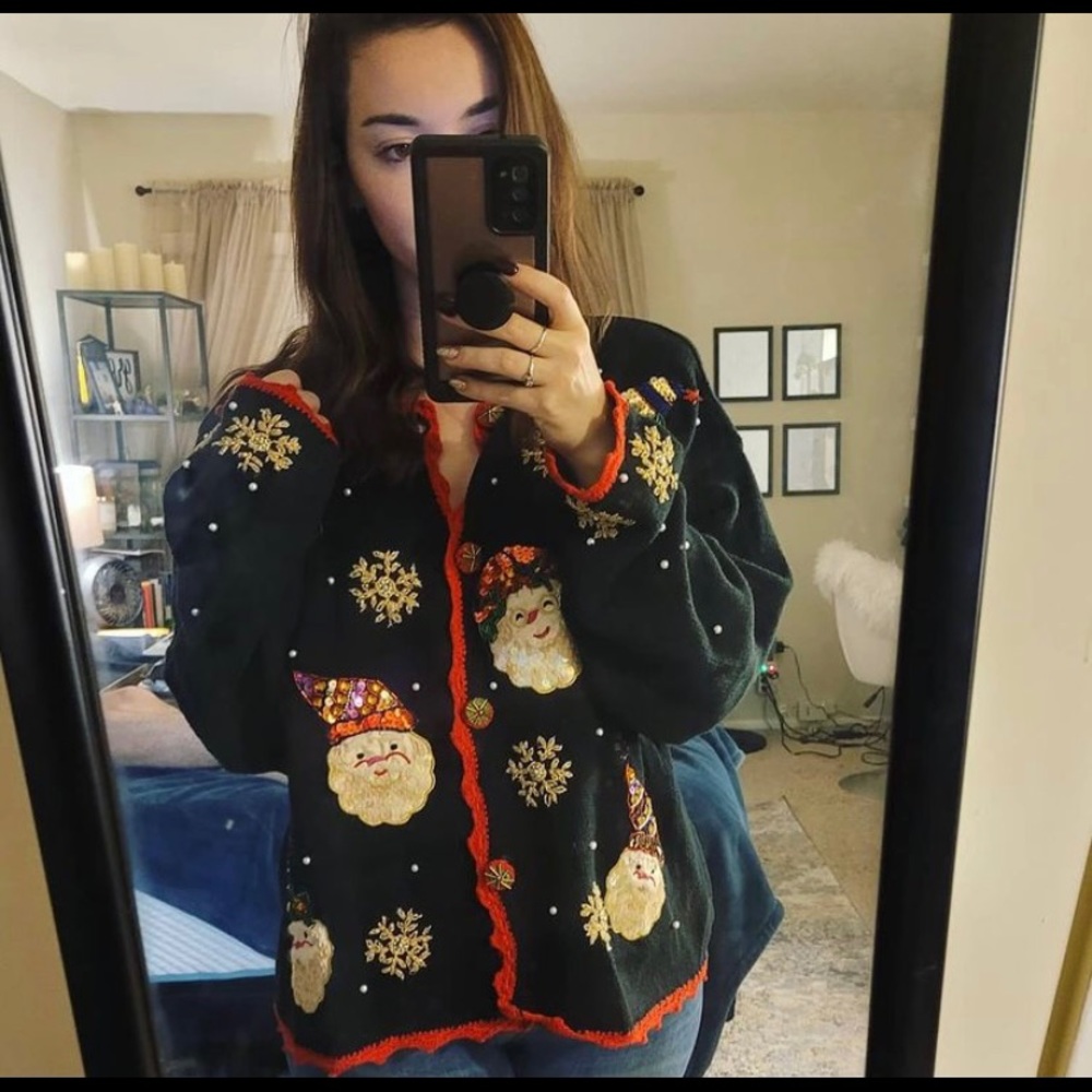 Adorable Santa Knitted Cardigan
